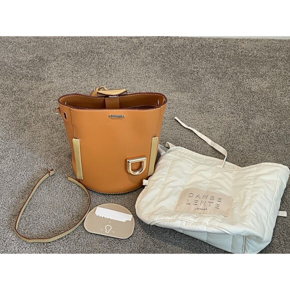 Danse Lente‎ Josh Leather Two Toned Convertible Bucket Bag with Shoulder Strap - Picture 12 of 16